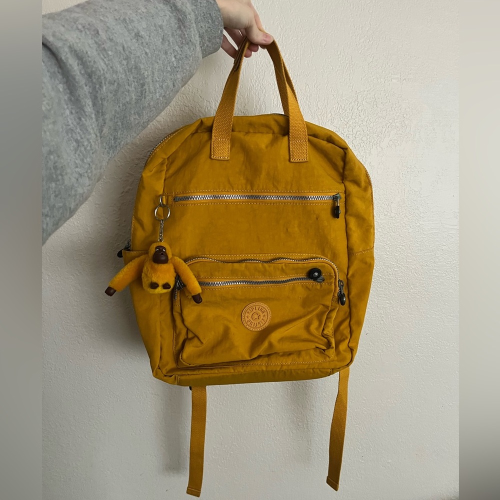 Mustard Kipling Backpack
